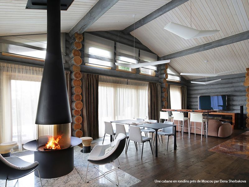 cheminee moderne chalet