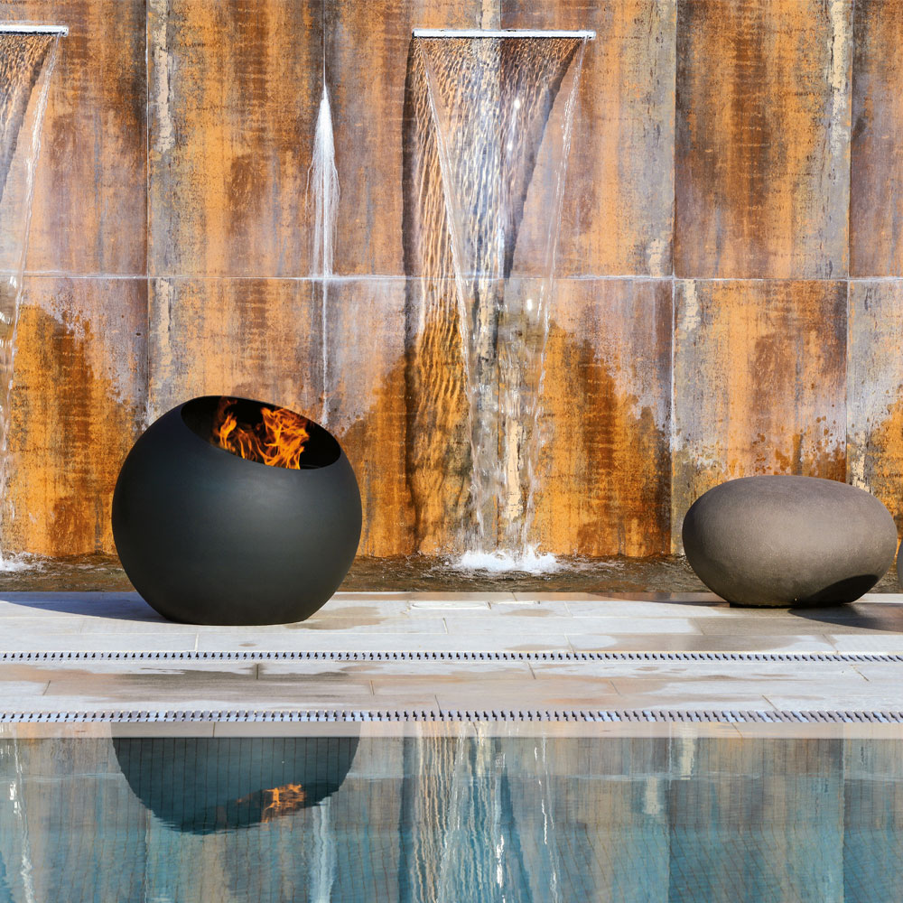 brasero focus creation feu exterieur terrasse piscine bubble