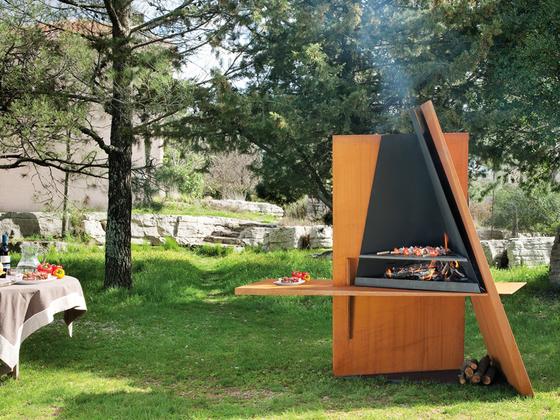 cheminée extérieur barbecue design Mikadofocus