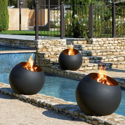 brasero focus creation feu exterieur terrasse piscine bubble