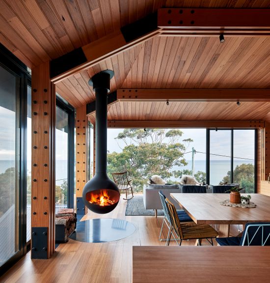 Bathyscafocus-focus cheminee design Australie Dorman House Austin Maynard Architects